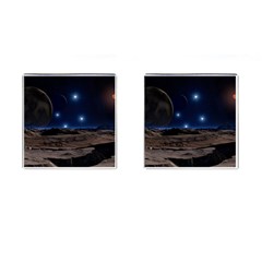 Lunar Landscape Star Brown Dwarf Cufflinks (square) by Simbadda