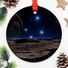 Lunar Landscape Star Brown Dwarf Round Ornament (two Sides) by Simbadda