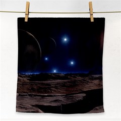 Lunar Landscape Star Brown Dwarf Face Towel by Simbadda