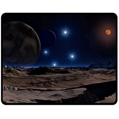 Lunar Landscape Star Brown Dwarf Fleece Blanket (medium)  by Simbadda