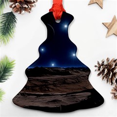 Lunar Landscape Star Brown Dwarf Christmas Tree Ornament (two Sides) by Simbadda