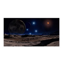 Lunar Landscape Star Brown Dwarf Satin Wrap by Simbadda