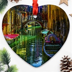 Venice City Italy Architecture Heart Ornament (two Sides) by Simbadda