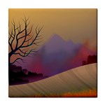 Landscape Illustration Nature Sky Tile Coaster Front