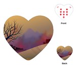 Landscape Illustration Nature Sky Playing Cards Single Design (Heart) Front