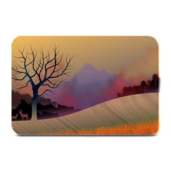 Landscape Illustration Nature Sky Plate Mats by Simbadda