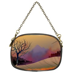 Landscape Illustration Nature Sky Chain Purse (one Side) by Simbadda