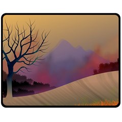 Landscape Illustration Nature Sky Fleece Blanket (medium)  by Simbadda