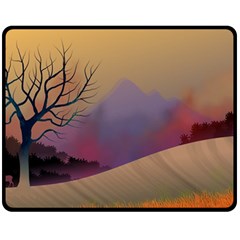 Landscape Illustration Nature Sky Double Sided Fleece Blanket (medium)  by Simbadda