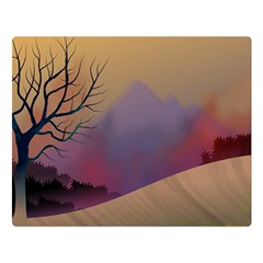 Landscape Illustration Nature Sky Double Sided Flano Blanket (large) 