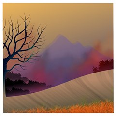 Landscape Illustration Nature Sky Wooden Puzzle Square