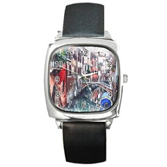 Venice Water Laguna Italy Square Metal Watch by Simbadda