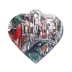 Venice Water Laguna Italy Dog Tag Heart (two Sides) by Simbadda