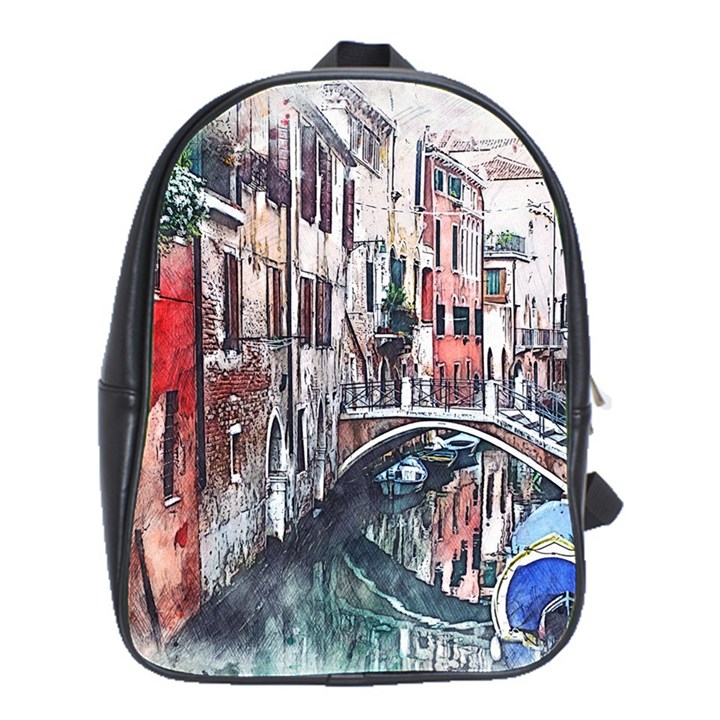 Venice Water Laguna Italy School Bag (Large)