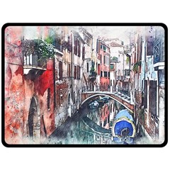 Venice Water Laguna Italy Fleece Blanket (large)  by Simbadda