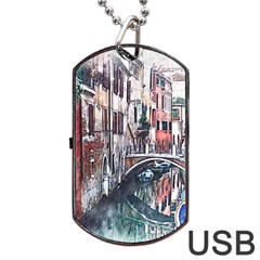 Venice Water Laguna Italy Dog Tag Usb Flash (one Side) by Simbadda