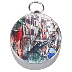 Venice Water Laguna Italy Silver Compasses by Simbadda