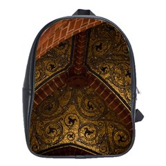 Vault Mosaic Gold Ornament Golden School Bag (large) by Simbadda