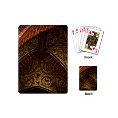 Vault Mosaic Gold Ornament Golden Playing Cards Single Design (mini) by Simbadda