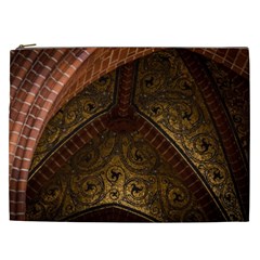 Vault Mosaic Gold Ornament Golden Cosmetic Bag (xxl) by Simbadda