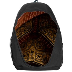 Vault Mosaic Gold Ornament Golden Backpack Bag by Simbadda