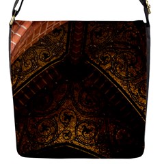 Vault Mosaic Gold Ornament Golden Flap Closure Messenger Bag (s) by Simbadda