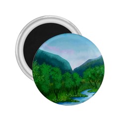 Landscape Nature Art Trees Water 2 25  Magnets by Simbadda