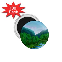 Landscape Nature Art Trees Water 1 75  Magnets (100 Pack)  by Simbadda