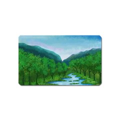 Landscape Nature Art Trees Water Magnet (name Card) by Simbadda