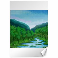 Landscape Nature Art Trees Water Canvas 24  X 36  by Simbadda