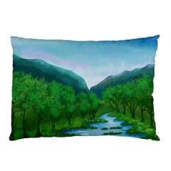 Landscape Nature Art Trees Water Pillow Case by Simbadda