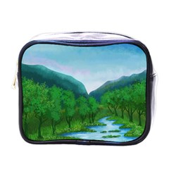 Landscape Nature Art Trees Water Mini Toiletries Bag (one Side) by Simbadda