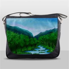 Landscape Nature Art Trees Water Messenger Bag by Simbadda