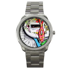 Clown Murals Figure Wall Human Sport Metal Watch by Simbadda