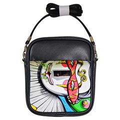 Clown Murals Figure Wall Human Girls Sling Bag by Simbadda