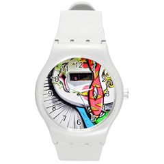 Clown Murals Figure Wall Human Round Plastic Sport Watch (m) by Simbadda