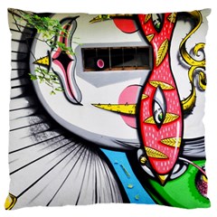 Clown Murals Figure Wall Human Large Cushion Case (one Side) by Simbadda