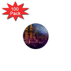 City Lights Skyline Buildings 1  Mini Magnets (100 Pack)  by Simbadda