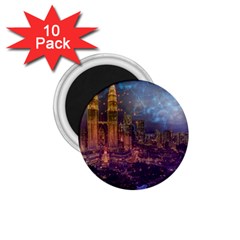 City Lights Skyline Buildings 1 75  Magnets (10 Pack)  by Simbadda