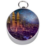 City Lights Skyline Buildings Silver Compasses Front