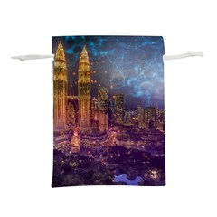 City Lights Skyline Buildings Lightweight Drawstring Pouch (s)