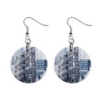 City Building Skyscraper Town Mini Button Earrings Front