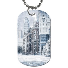 City Building Skyscraper Town Dog Tag (one Side) by Simbadda