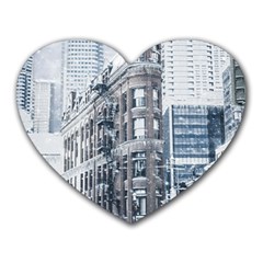 City Building Skyscraper Town Heart Mousepads by Simbadda