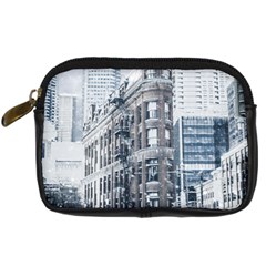 City Building Skyscraper Town Digital Camera Leather Case by Simbadda