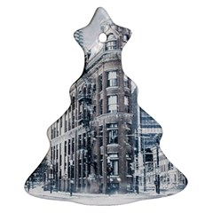 City Building Skyscraper Town Christmas Tree Ornament (two Sides) by Simbadda