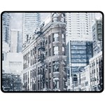 City Building Skyscraper Town Double Sided Fleece Blanket (Medium)  58.8 x47.4  Blanket Front