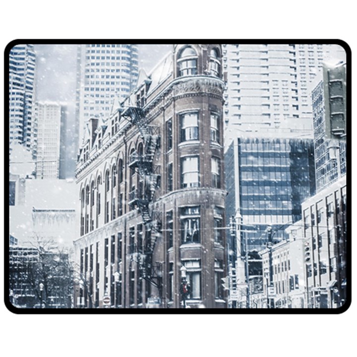 City Building Skyscraper Town Double Sided Fleece Blanket (Medium) 