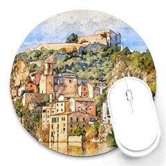 Architecture Town Travel Water Round Mousepads by Simbadda