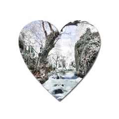 Tree Waterfall Landscape Nature Heart Magnet